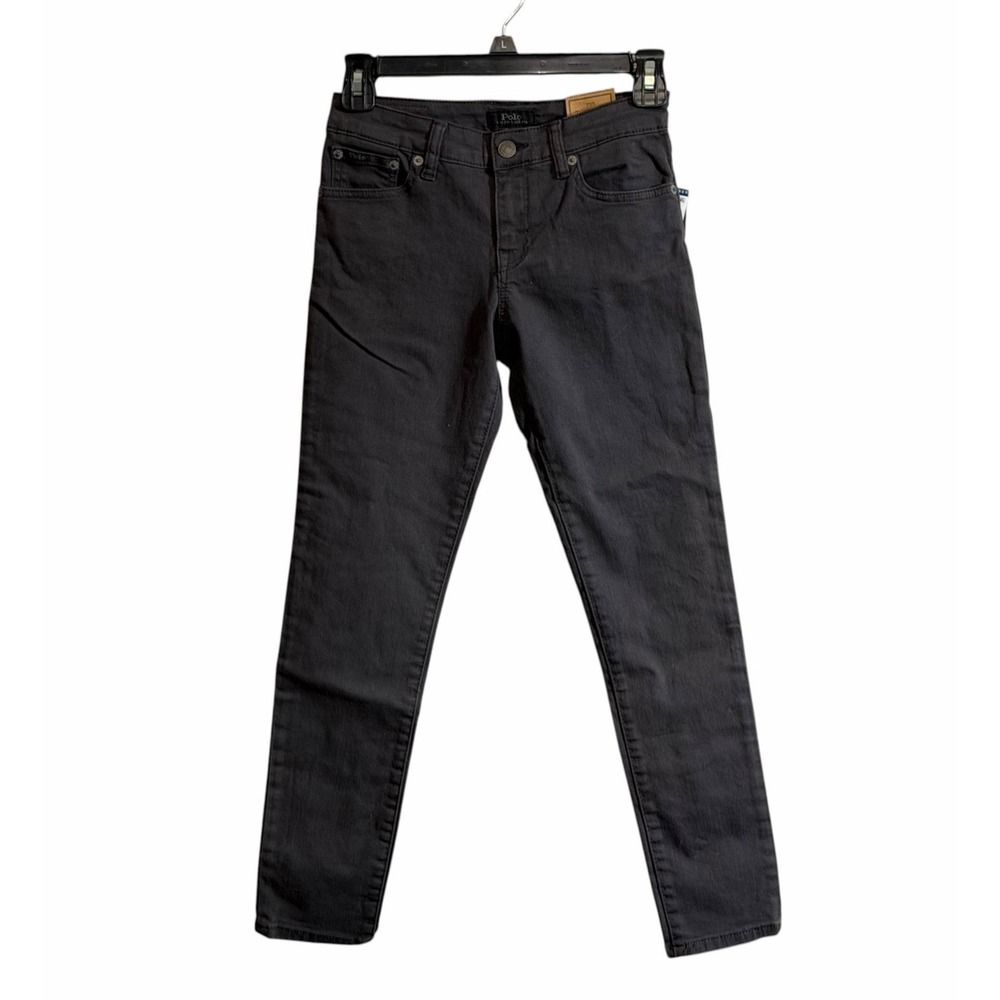 NWT Polo Ralph Lauren Girls Tompkins Skinny Jeans 12 Black Denim Stretch